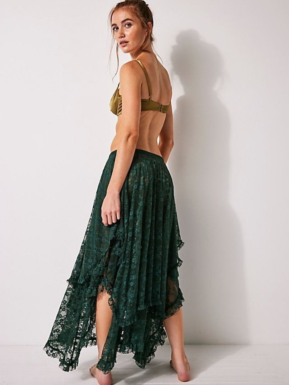 Intimately Free People French Courtship Half Slip Evergreen Large - Picture 4 of 6